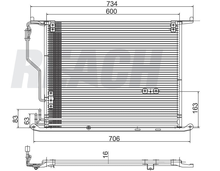 2007 MERCEDES-BENZ ML500 5.0 L CONDENSER REA31-3478P