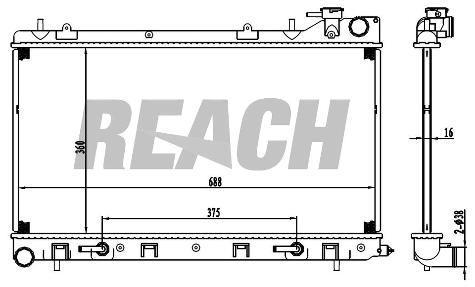 2006 SUBARU FORESTER 2.5 L RADIATOR REA41-13026A