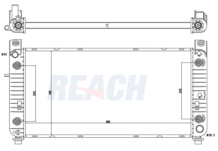 2003 CHEVROLET SUBURBAN 1500 5.3 L RADIATOR REA41-13029A