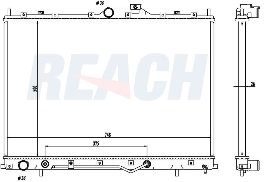 2005 MITSUBISHI ENDEAVOR 3.8 L RADIATOR REA41-13032A