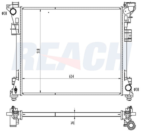 2008 CHRYSLER TOWN AND COUNTRY 3.8 L RADIATOR REA41-13062A