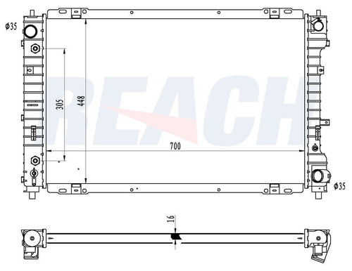 2006 MAZDA TRIBUTE 2.3 L RADIATOR REA41-13067A