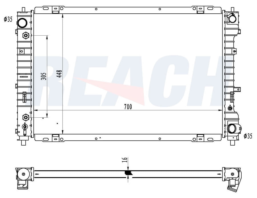 2006 MAZDA TRIBUTE 2.3 L RADIATOR REA41-13067A