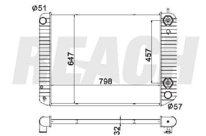 2002 GMC C6500 KODIAK 7.2 L RADIATOR REA41-1812A