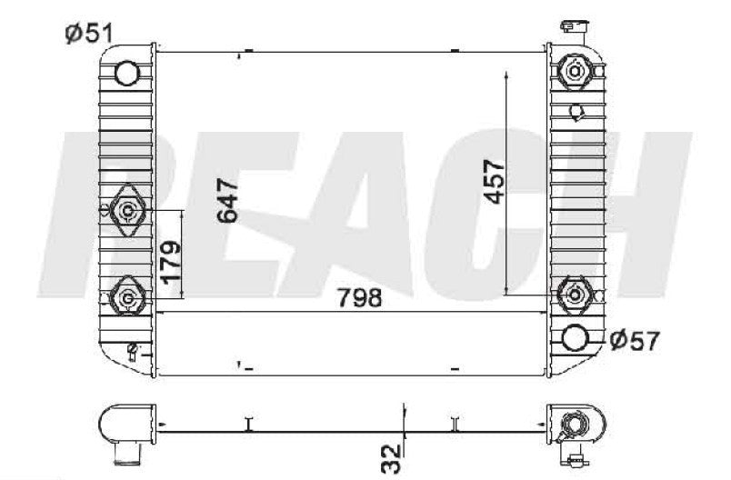 1996 GMC MEDIUM STEEL CONVENTIONAL 6.0 L HD RADIATOR REA41-1813A
