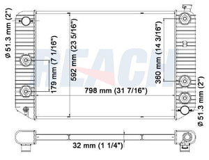 1998 GMC C7500 KODIAK 7.0 L RADIATOR REA41-2487A