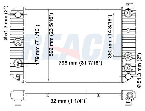 1998 GMC C7500 KODIAK 7.0 L RADIATOR REA41-2487A