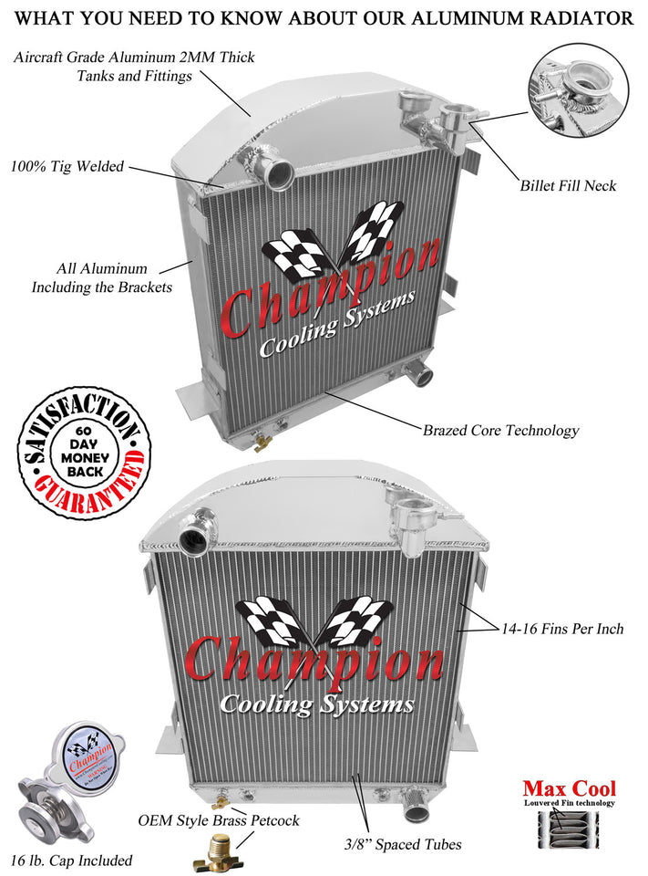 1923 FORD MODEL TT 2.9 L RADIATOR EC1005