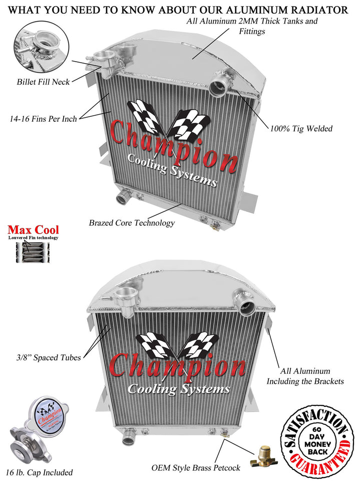 1923 FORD MODEL T 2.9 L RADIATOR EC1007