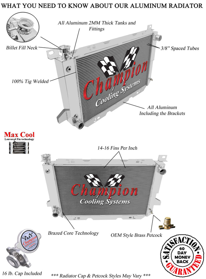 1993 FORD F-150 5.0 L RADIATOR AE1451