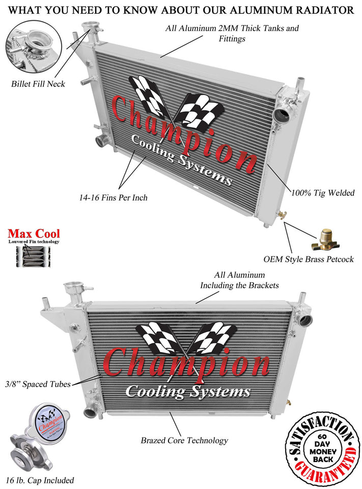 1994 FORD MUSTANG 5.0 L RADIATOR AE1488