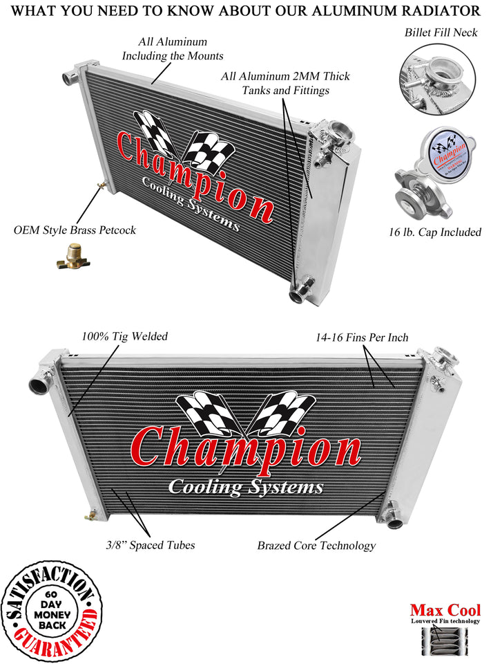 1968 PONTIAC GTO 6.6 L RADIATOR CHACC161-M