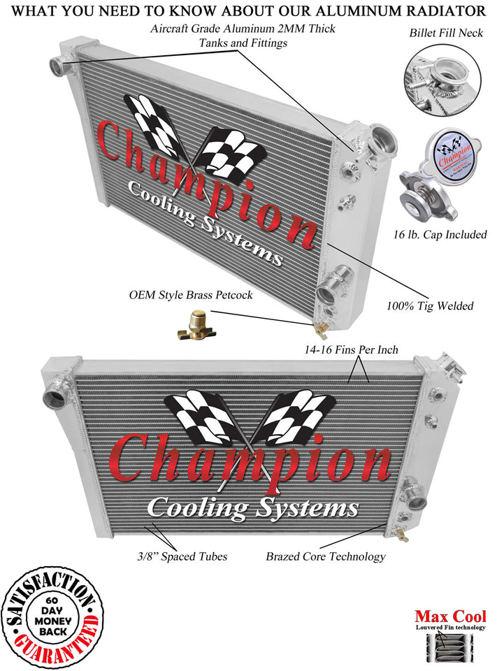 1968 CHEVROLET CHEVELLE 5.7 L RADIATOR EC161