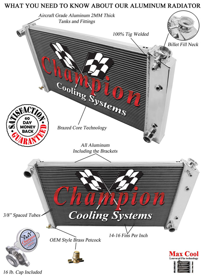 1972 OLDSMOBILE CUTLASS SUPREME 7.5 L RADIATOR MC161