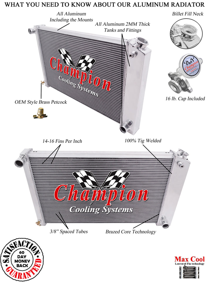1966 PONTIAC CATALINA 6.4 L RADIATOR CHACC162-M