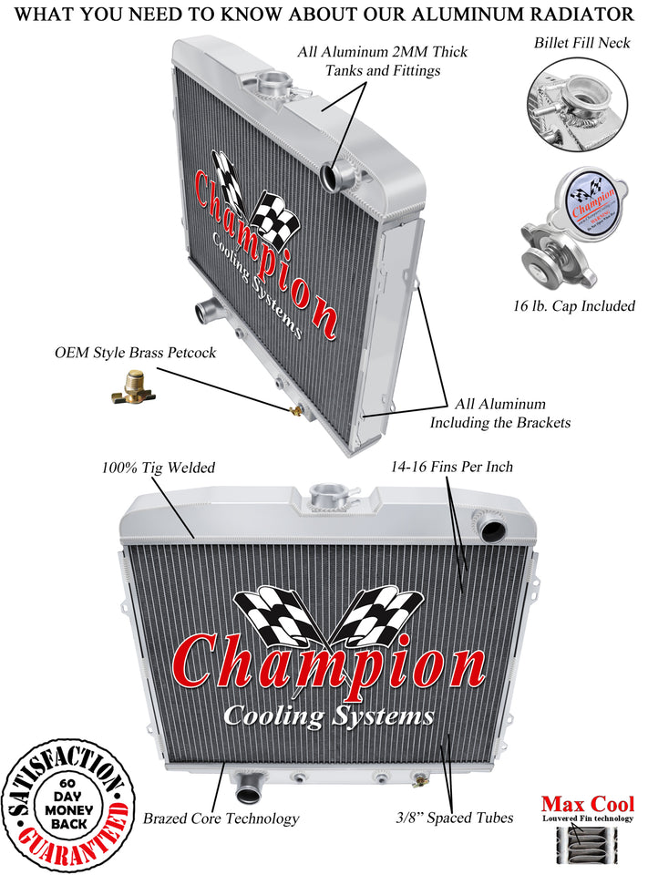 1969 MERCURY COMET 6.4 L RADIATOR CHACC1633