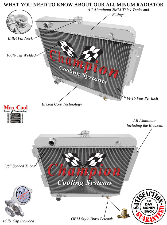 1967 DODGE CHARGER 7.2 L RADIATOR AE1638