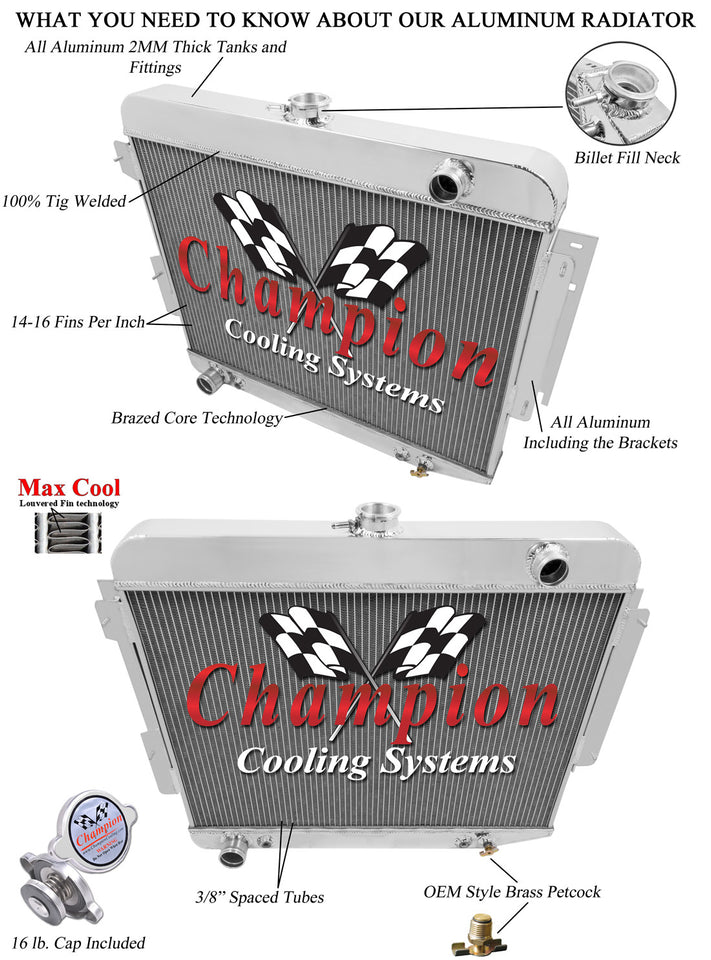 1967 DODGE CHARGER 7.2 L RADIATOR CC1640
