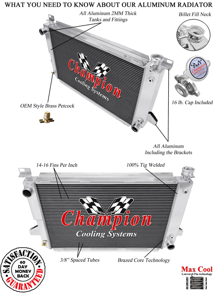 1985 FORD BRONCO 4.9 L RADIATOR CHACC1716