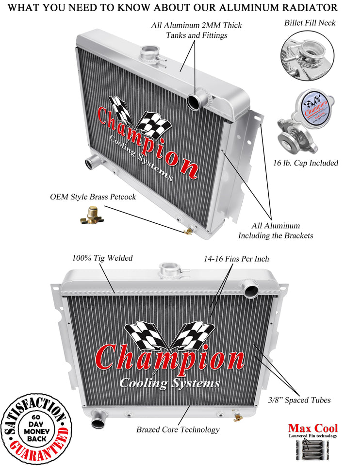 1968 PLYMOUTH GTX 6.3 L RADIATOR CHACC2375B