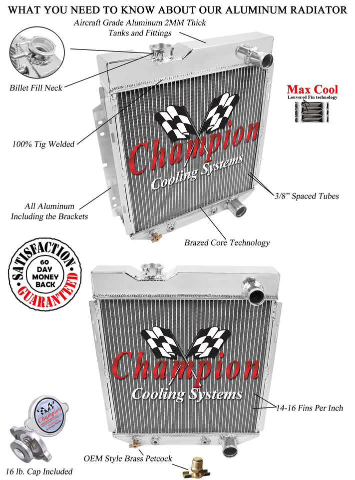 1964 MERCURY COMET 4.7 L RADIATOR CHACC259B-BLK