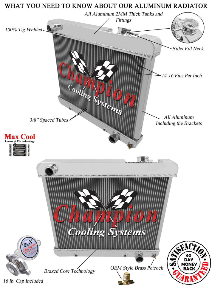 1962 PONTIAC BONNEVILLE 6.4 L RADIATOR CHACC284-BLK