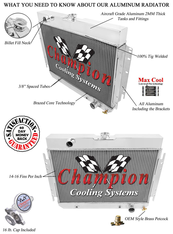 1966 CHEVROLET CHEVELLE 4.6 L RADIATOR CC289