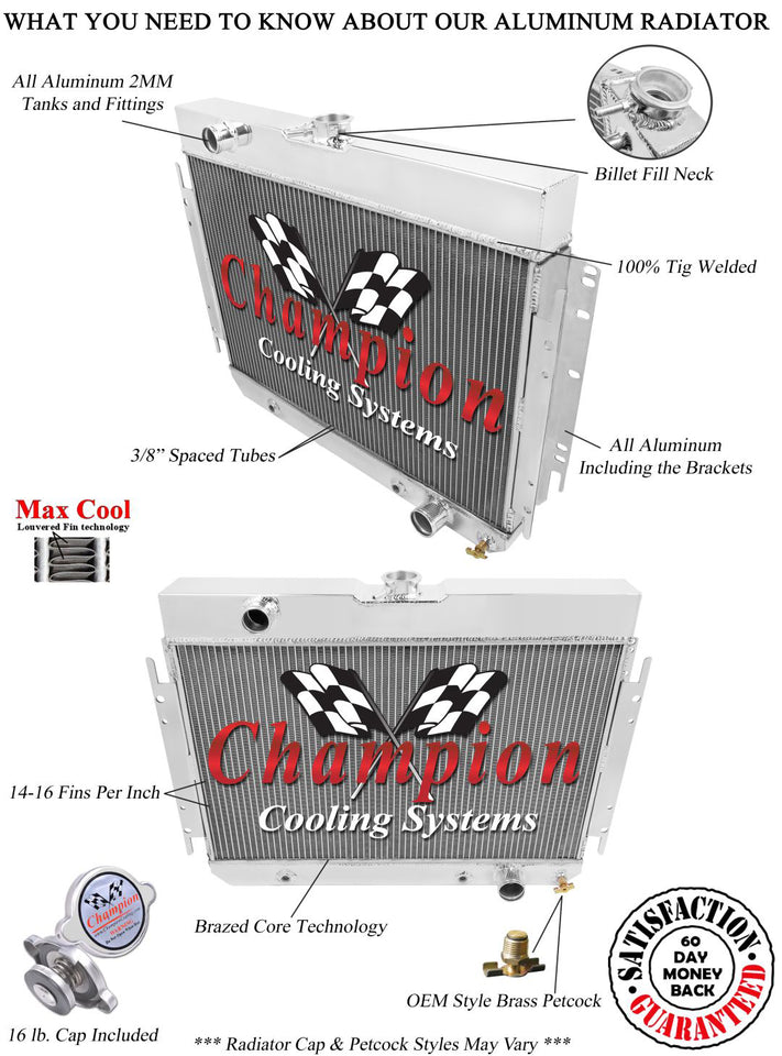 1966 CHEVROLET EL CAMINO 3.2 L RADIATOR CHACC289B