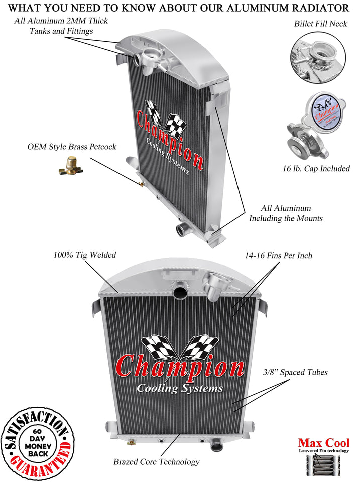 1931 FORD MODEL A 3.3 L RADIATOR CHACC3031CH