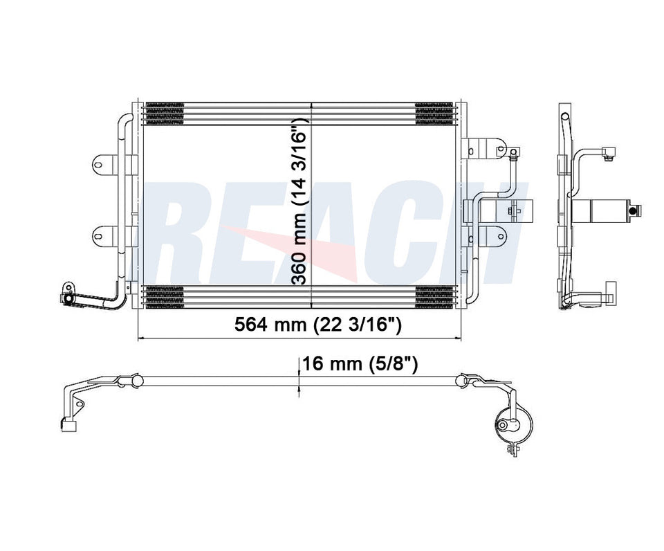 2001 VOLKSWAGEN BEETLE 1.9 L CONDENSER REA31-4932P