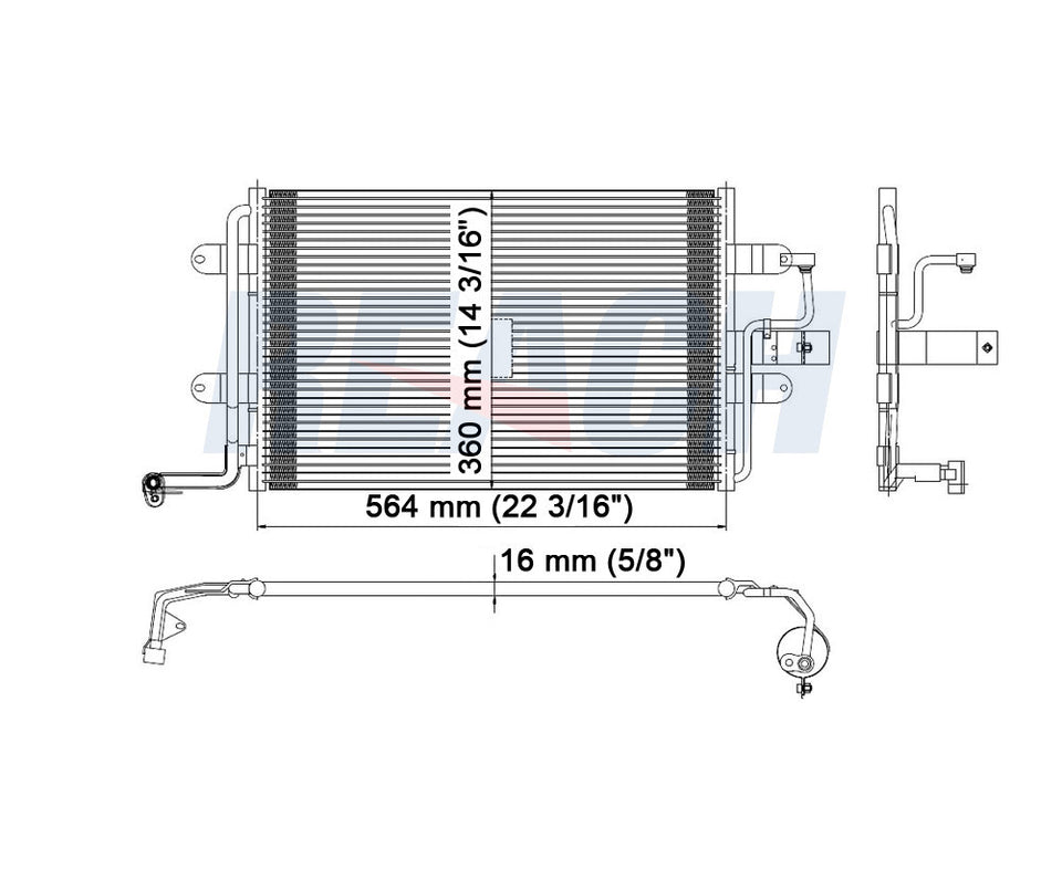 2001 VOLKSWAGEN JETTA 1.9 L CONDENSER REA31-4933P