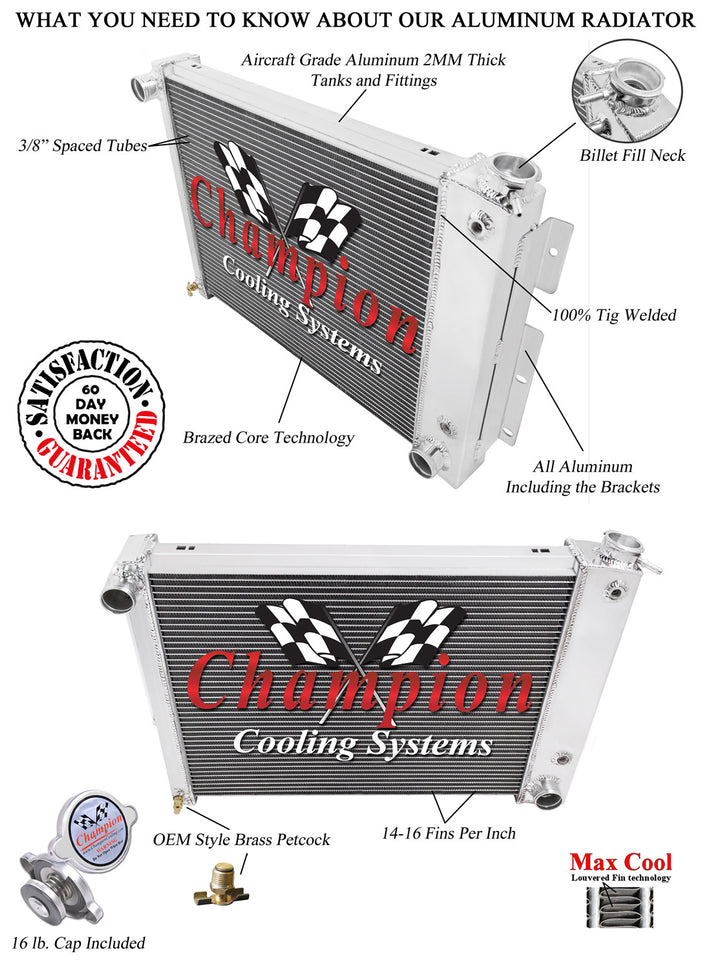 1968 PONTIAC FIREBIRD 5.7 L RADIATOR CC337