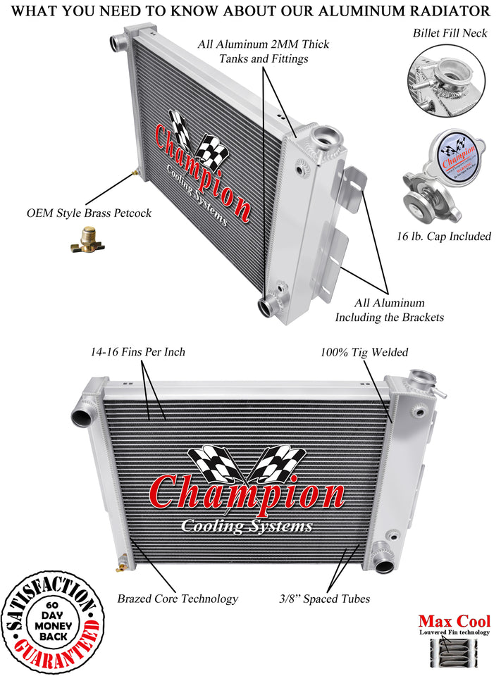 1968 PONTIAC FIREBIRD 4.1 L RADIATOR CHACC337B