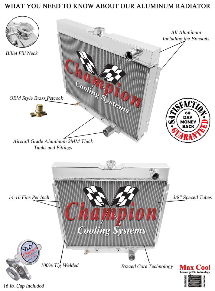 1970 MERCURY COUGAR 5.8 L RADIATOR MC338