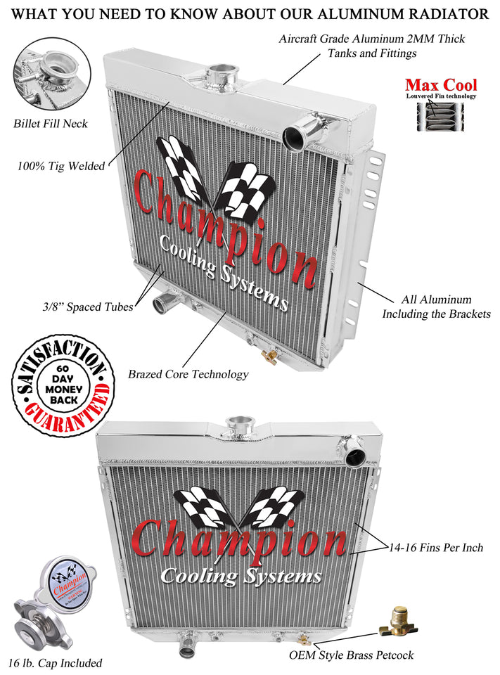 1966 MERCURY COMET 4.7 L RADIATOR CHACC339B-BLK
