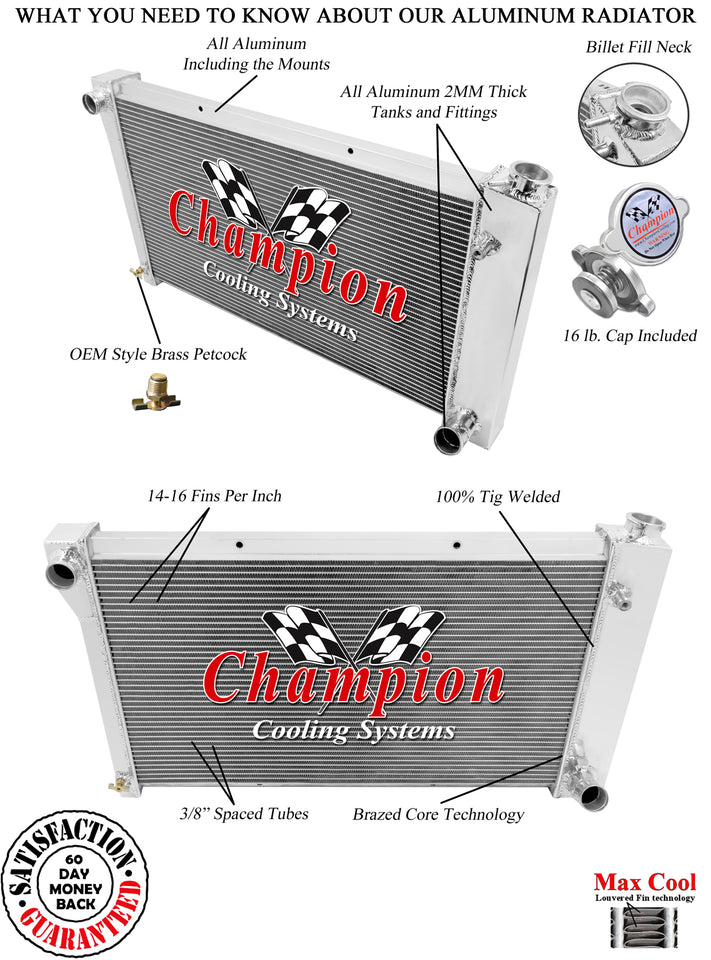 1972 GMC C25/C2500 SUBURBAN 5.7 L RADIATOR CHACC369-M