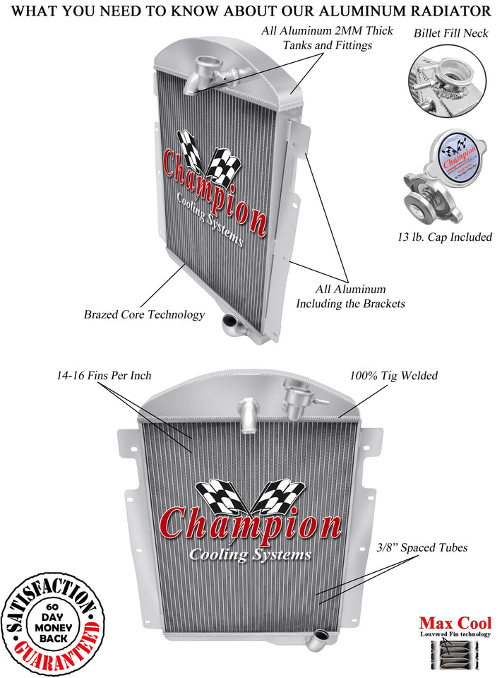 1938 CHEVROLET HD 3.5 L RADIATOR CHACC3738