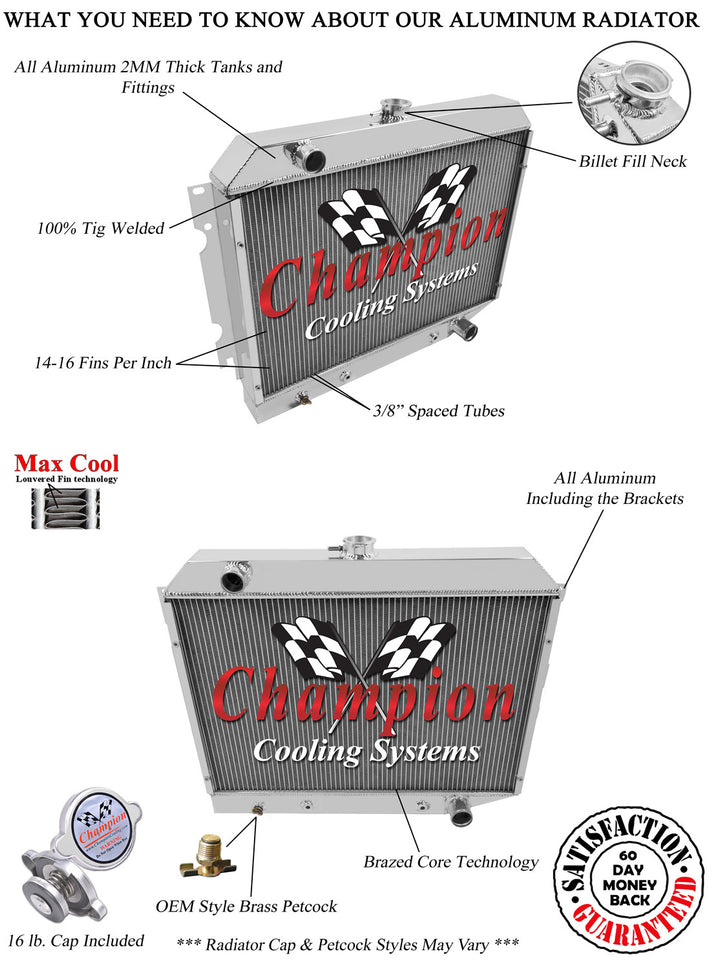 1969 PLYMOUTH GTX 7.0 L RADIATOR EC374