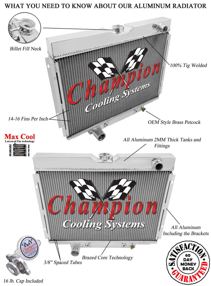 1969 MERCURY COUGAR 5.0 L RADIATOR AE379