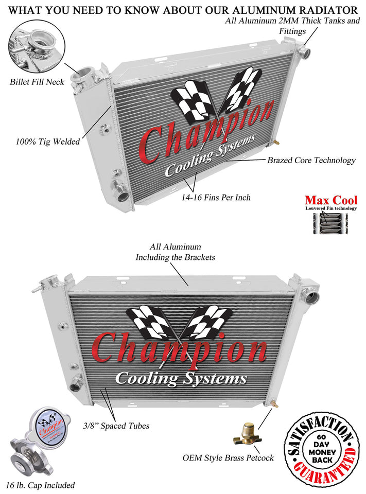 1970 LINCOLN CONTINENTAL 7.5 L RADIATOR EC381