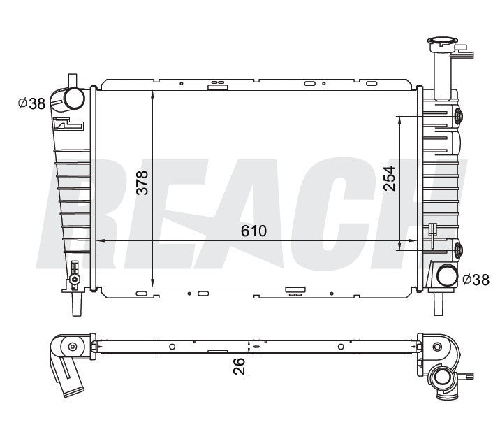 1990 MERCURY SABLE 3.8 L RADIATOR REA41-1094A
