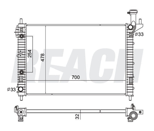 2008 GMC ACADIA 3.6 L RADIATOR REA41-13006A