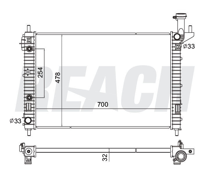 2008 GMC ACADIA 3.6 L RADIATOR REA41-13006A