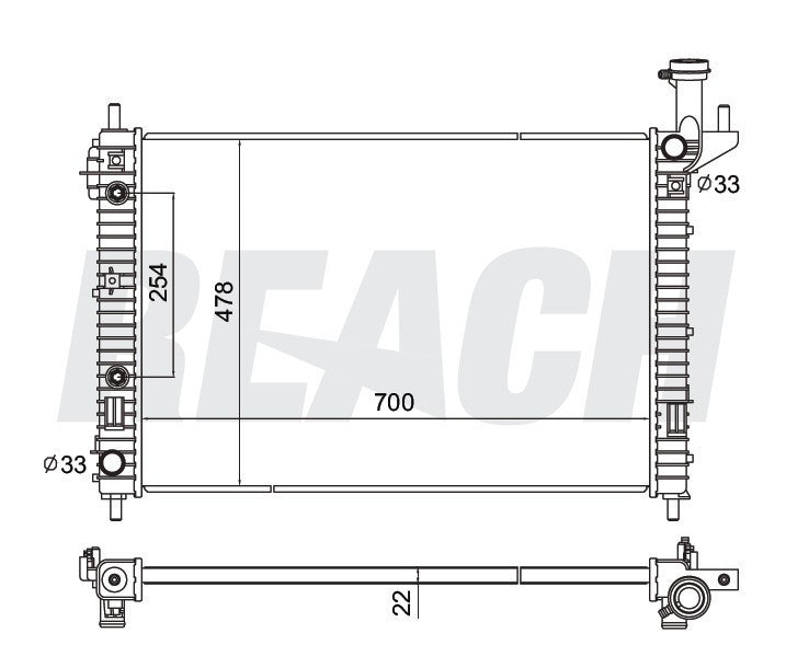 2007 GMC ACADIA 3.6 L RADIATOR REA41-13007A