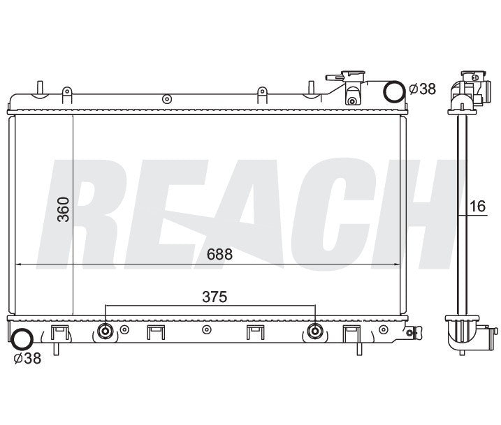 2007 SUBARU FORESTER 2.5 L RADIATOR REA41-13021A