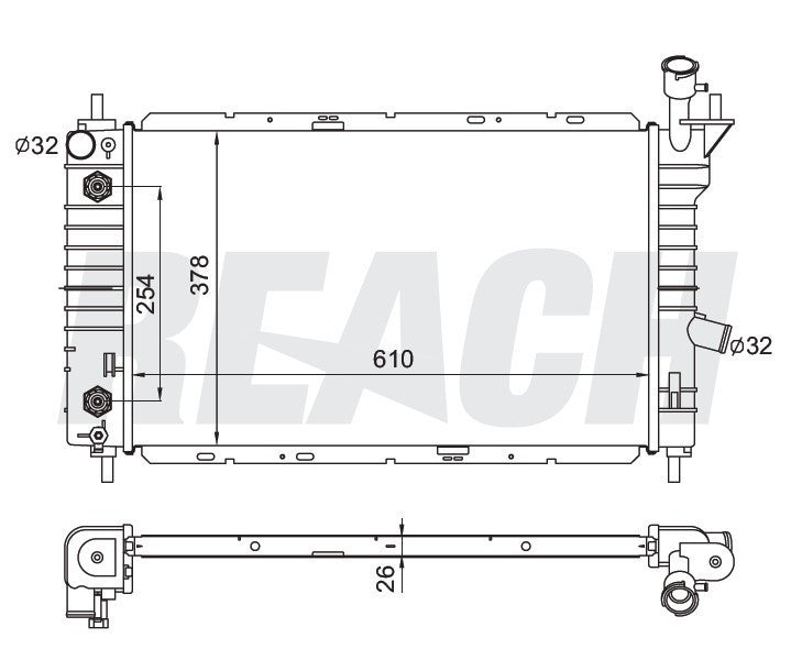 1992 MERCURY TOPAZ 3.0 L RADIATOR REA41-1322A