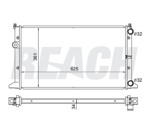 1996 VOLKSWAGEN JETTA 2.0 L RADIATOR REA41-1557A