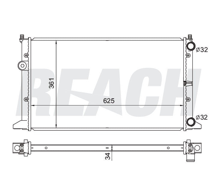 1996 VOLKSWAGEN JETTA 2.0 L RADIATOR REA41-1557A