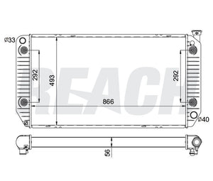 1998 GMC C3500HD 7.4 L RADIATOR REA41-1696A