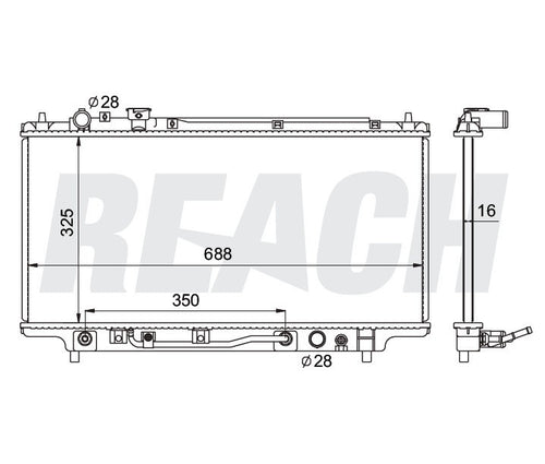 1997 MAZDA PROTEGE 1.5 L RADIATOR REA41-1704A